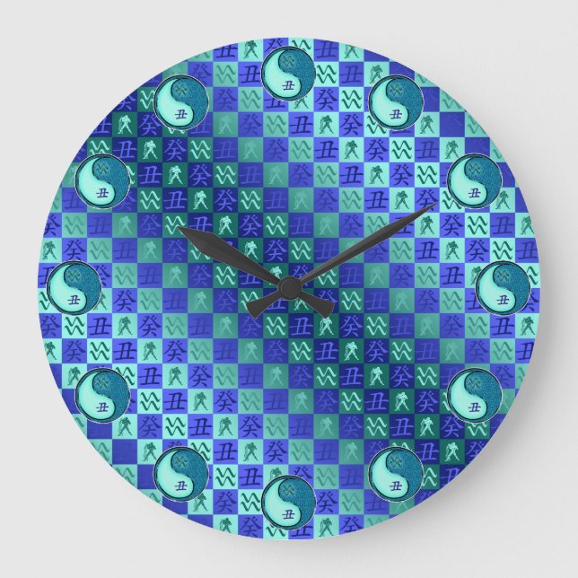 Wassermann & Wasserbüffel Große Wanduhr (Vorderseite)