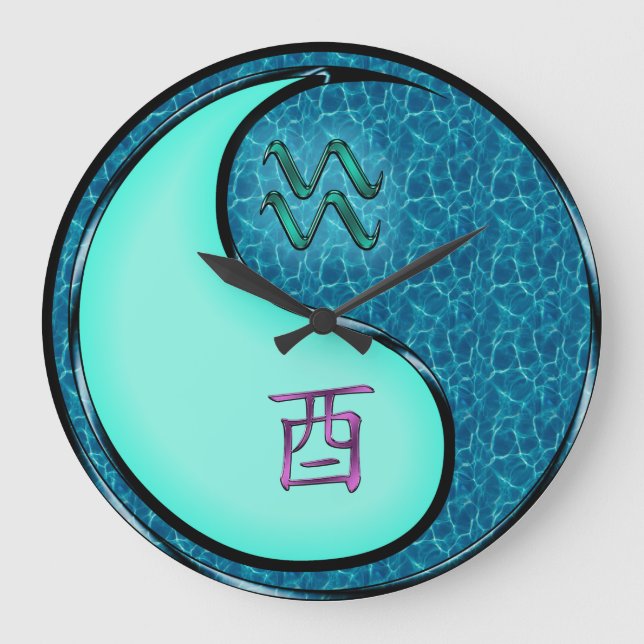Wassermann & Wasserhahn Große Wanduhr (Vorderseite)