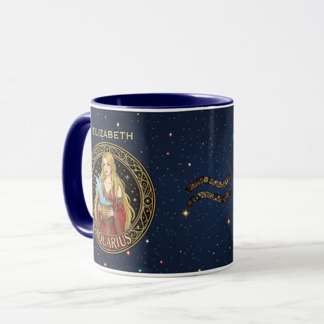 Wassermann Wassermann Sternzeichen Symbol für sie Tasse (Vorderseite Links)