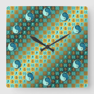 Wassermann & Wasserpferd Quadratische Wanduhr
