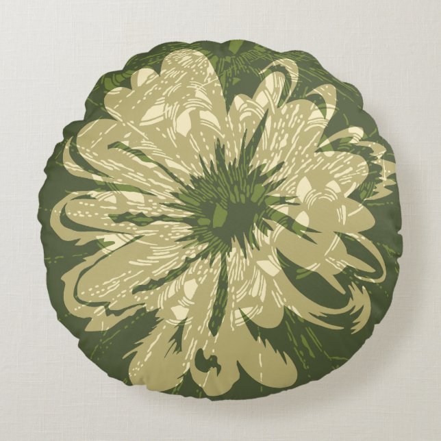 WassermannVintager psychedelischer Rundes Kissen (Vorderseite)