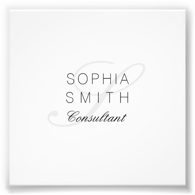 Wassermarket Minimalistisch Monogram Elegant Consu Fotodruck (Vorne)