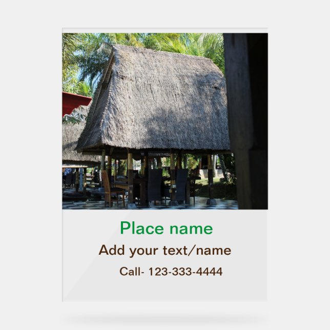 Wassermeer Strand Foto geben Namen Text Platz Somm Acrylschild (Vorderseite)