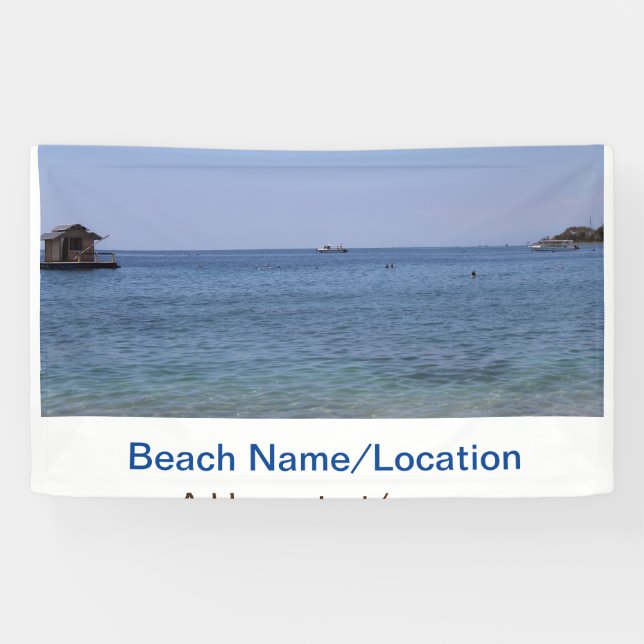 Wassermeer Strand Foto geben Namen Text Platz Somm Banner (Horizontal)