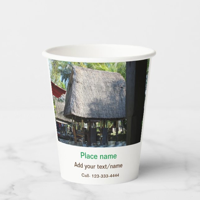 Wassermeer Strand Foto geben Namen Text Platz Somm Pappbecher (Vorderseite)