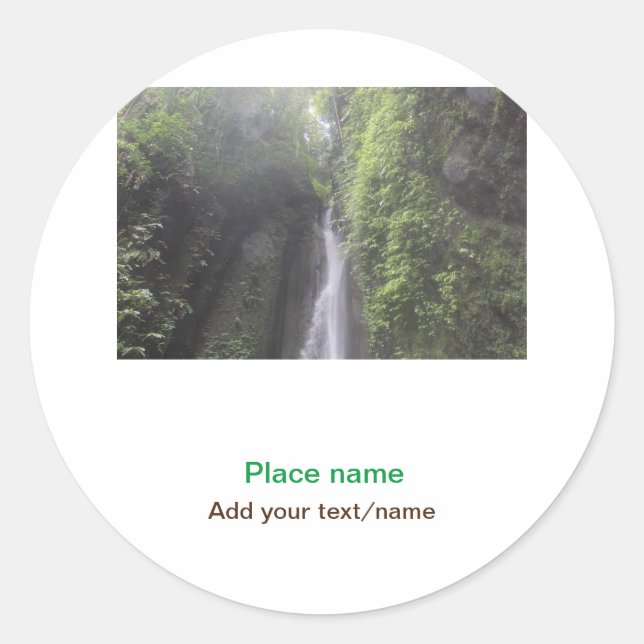 Wassermeer Strand Foto geben Namen Text Platz Somm Runder Aufkleber (Vorderseite)