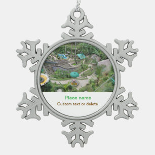 Wassermeer Strand Foto geben Namen Text Platz Somm Schneeflocken Zinn-Ornament