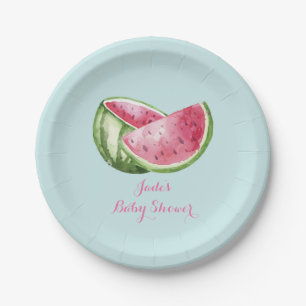 Wassermelon Babydusche Aqua Aquamarin Türkis Pappteller