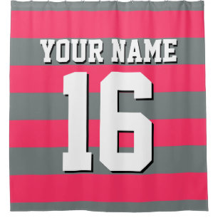 Wassermelon Charcoal Sports Jersey Preppy Strip Duschvorhang