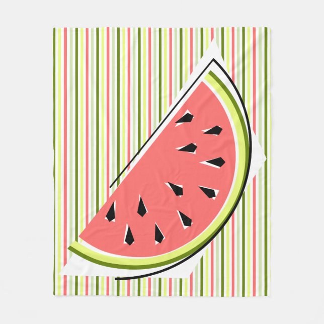 Wassermelon Slice Streifen dünn Fleecedecke (Vorderseite)