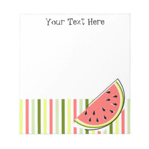 Wassermelon Slice Streifen dünner Text Notizblock