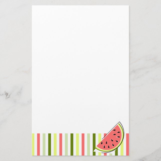 Wassermelon Slice Stripe Thin Schreibpapier Briefpapier (Vorderseite)