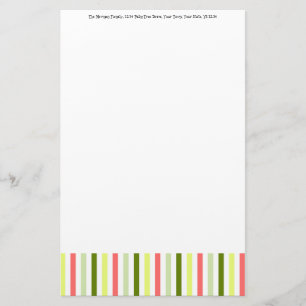 Wassermelon Stripe Thin Text Briefpapier