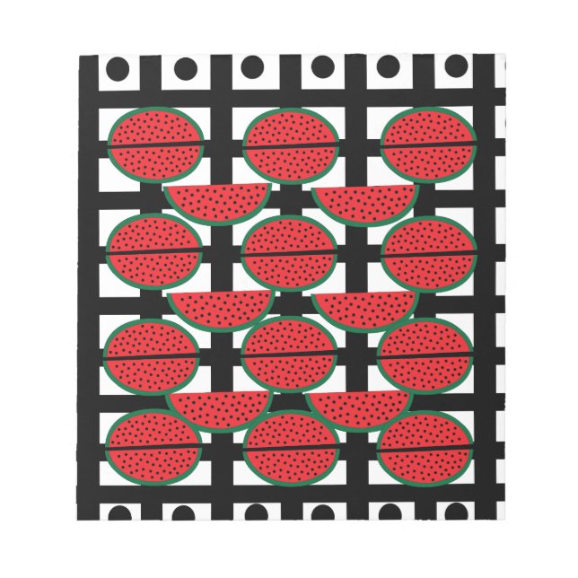 Wassermelon Summer Fruit Geometric Muster Notizblock (Vorderseite)