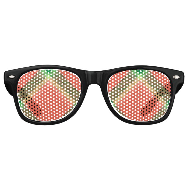 Wassermelon Tartan Retro Sonnenbrille (Vorderseite)