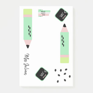 Wassermelon Thema Zurück zu Lehrern Name 4x6 Post-it Klebezettel