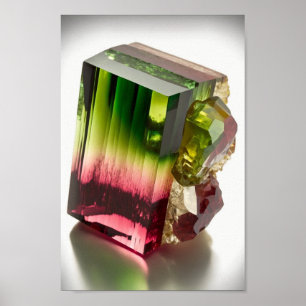 Wassermelon Tourmaline Kristall Makro Foto Poster