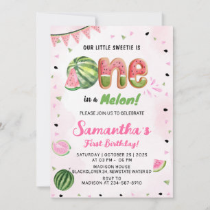 Wassermelone 1. Geburtstagsfeier Party Einladung