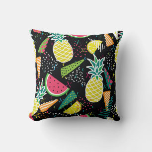 Wassermelone Ananas: Geometrisches nahtloses Muste Kissen