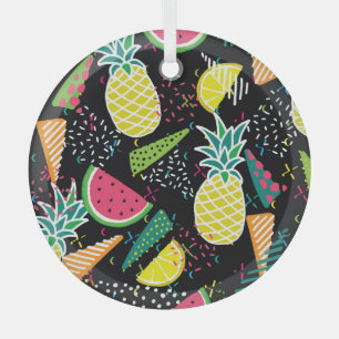 Wassermelone Ananas: Geometrisches nahtloses Muste Ornament Aus Glas