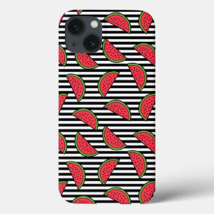 Wassermelone auf schwarzem u. weißem iPhone 13 hülle