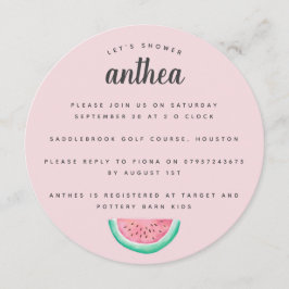 Wassermelone-Babyparty Einladung