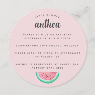 Wassermelone-Babyparty Einladung
