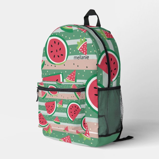 Wassermelone Bedruckter Rucksack (Rückseitige Ecke Rechts)