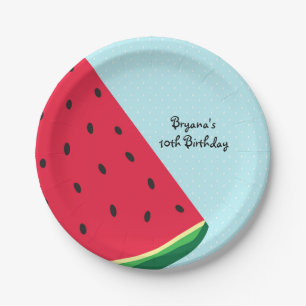 Wassermelone Blau Spaß Sommerzeit Geburtstagsfeier Pappteller