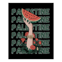 Wassermelone, Blume und Palestintext Wiederholen