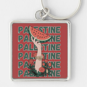 Wassermelone, Blume und Palestintext Wiederholen Schlüsselanhänger
