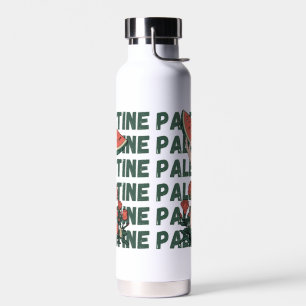 Wassermelone, Blume und Palestintext Wiederholen Trinkflasche