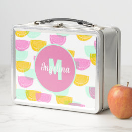 Wassermelone Briefmarke Bright Farbige Mit Monogra Metall Brotdose