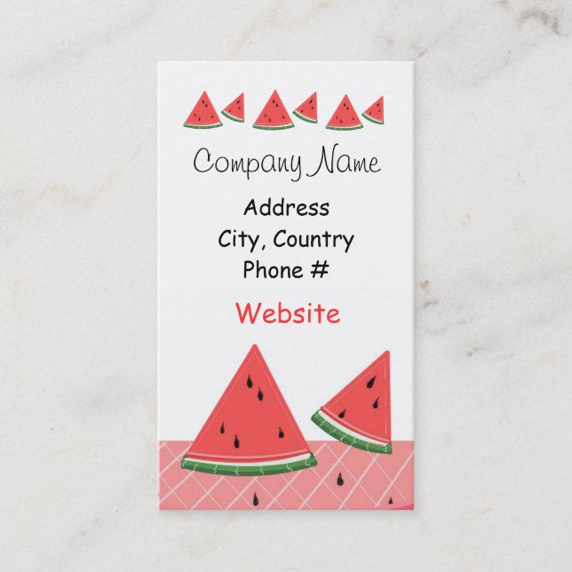 Wassermelone Business Cards Visitenkarte (Vorderseite)
