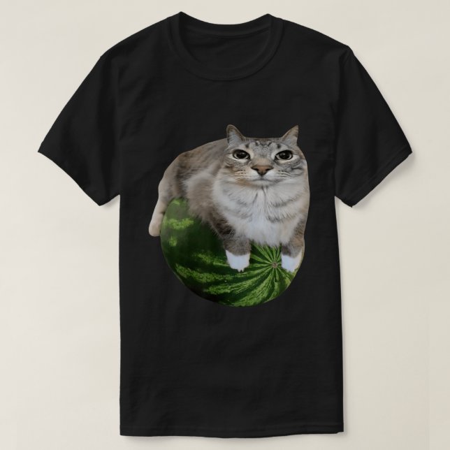 Wassermelone Cat | Funny Meme Kitty Art T-Shirt (Design vorne)
