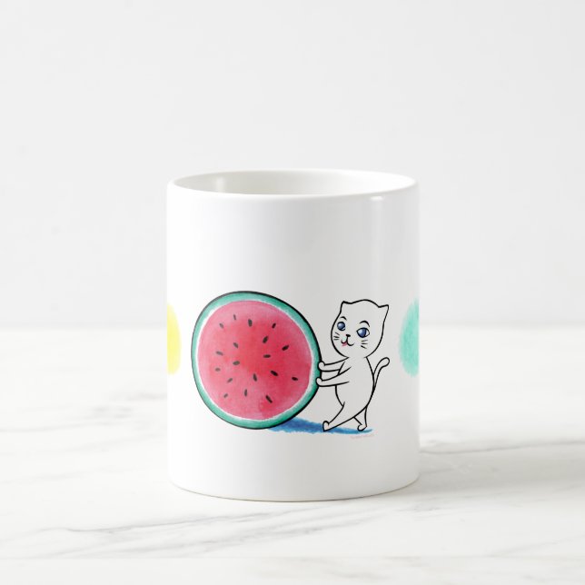 Wassermelone Cat Tasse Cup (Mittel)