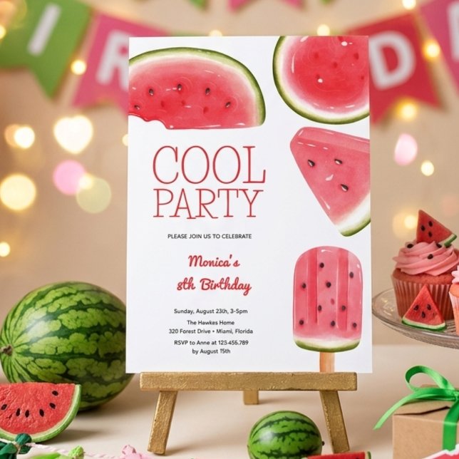 Wassermelone cooles Party Geburtstag Einladung (Von Creator hochgeladen)