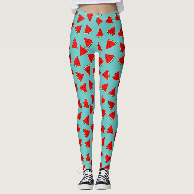 Wassermelone Dreiecke Leggings (Vorderseite)