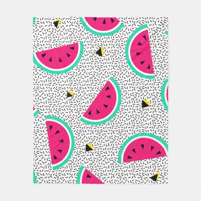 Wassermelone Dreiecke: Retro-Sommertextur. Fleecedecke (Vorderseite)