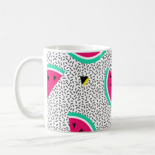 Wassermelone Dreiecke: Retro-Sommertextur. Kaffeetasse