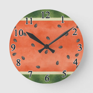 Wassermelone, egal wie Sie es schneiden Sommer Frü Runde Wanduhr