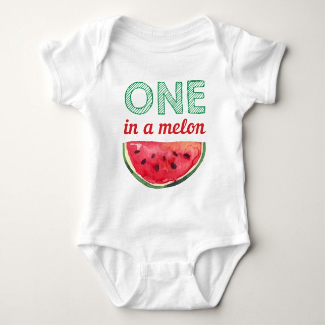 Wassermelone eine Melone-im niedlichen Baby Strampler (Vorderseite)