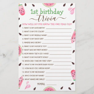 Wassermelone Eins in einem Melon 1. Geburtstag Tri