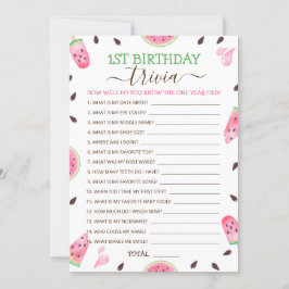 Wassermelone Eins in einem Melon 1. Geburtstag Tri Feiertagskarte