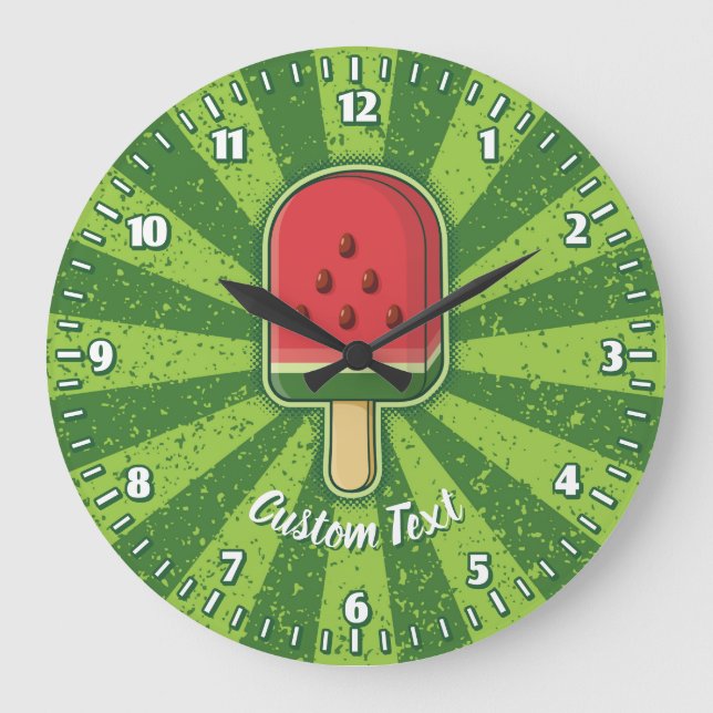 Wassermelone Eros Bendato Große Wanduhr (Vorderseite)