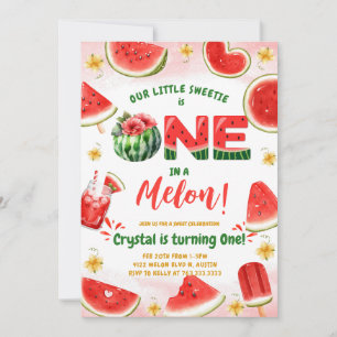 Wassermelone Erster Geburtstag Einladung