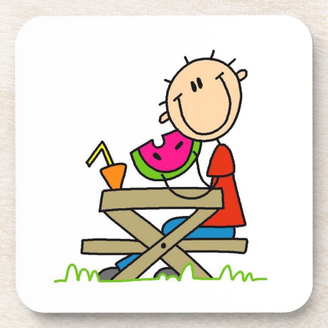 Wassermelone essen getränkeuntersetzer (Vorderseite)