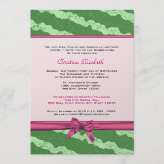 Wassermelone Extravagant Quinceanera Einladung