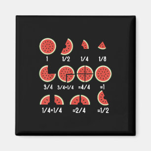 Wassermelone Fraction Mathematiker Lehrer zurück z Magnet