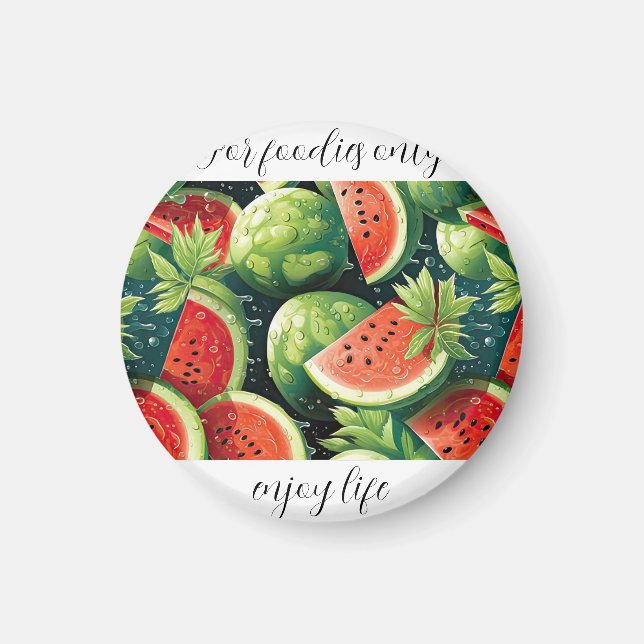 Wassermelone, frisch mit Wassertropfen Magnet (Vorne)